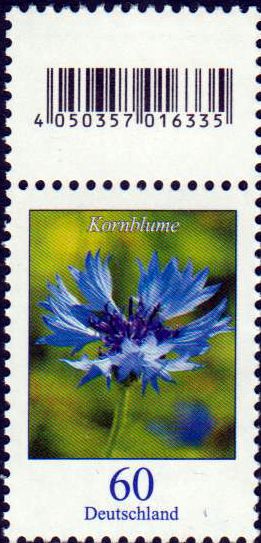 Dauer: Kornblume 2019, ohne rückseitiger Nummer aber mit anhängender Codemarke