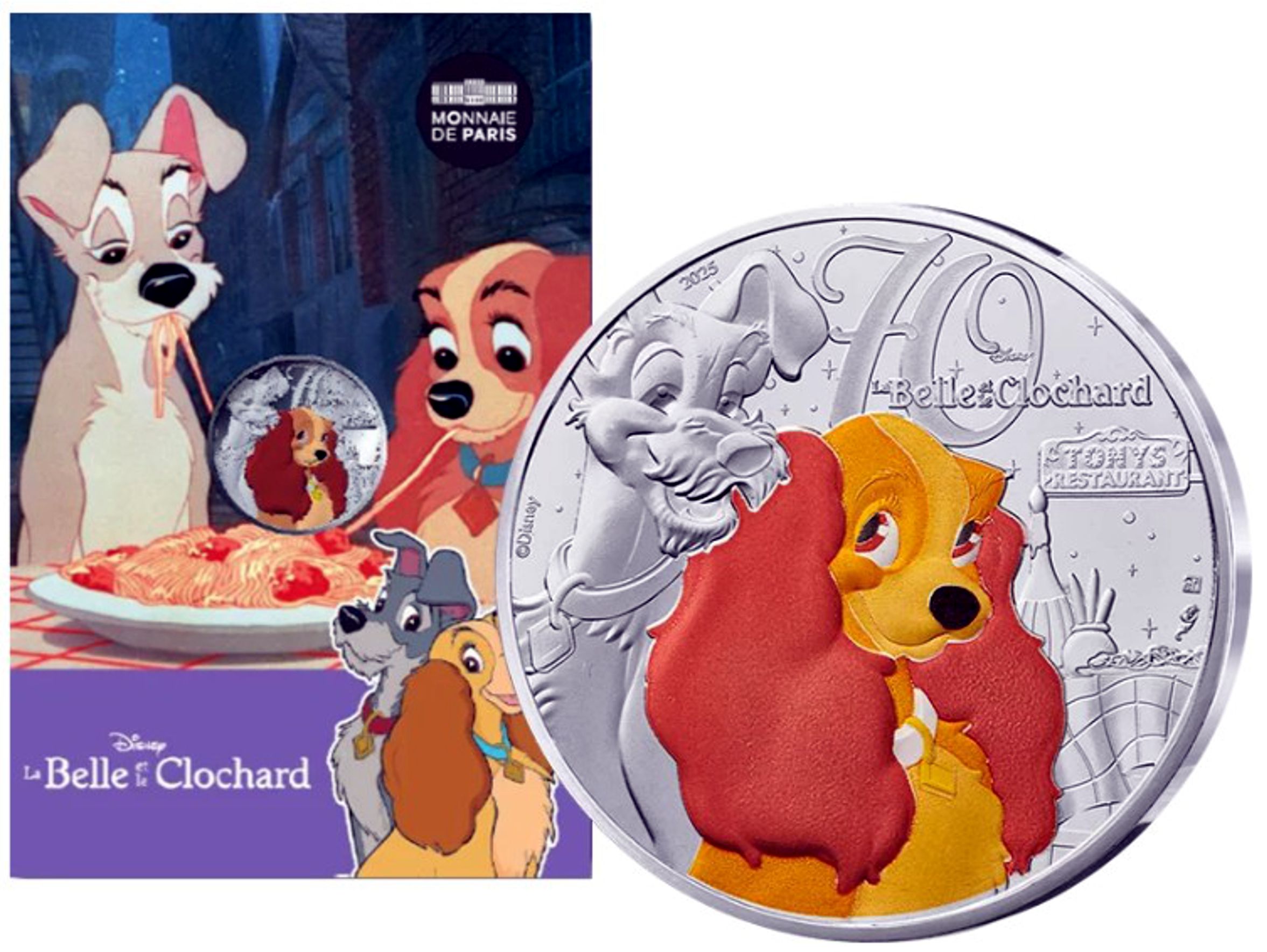 10 Euro Disney Classics - 70 Jahre Susi & Strolch 2025 - Monnaie de Paris - 333er Silber