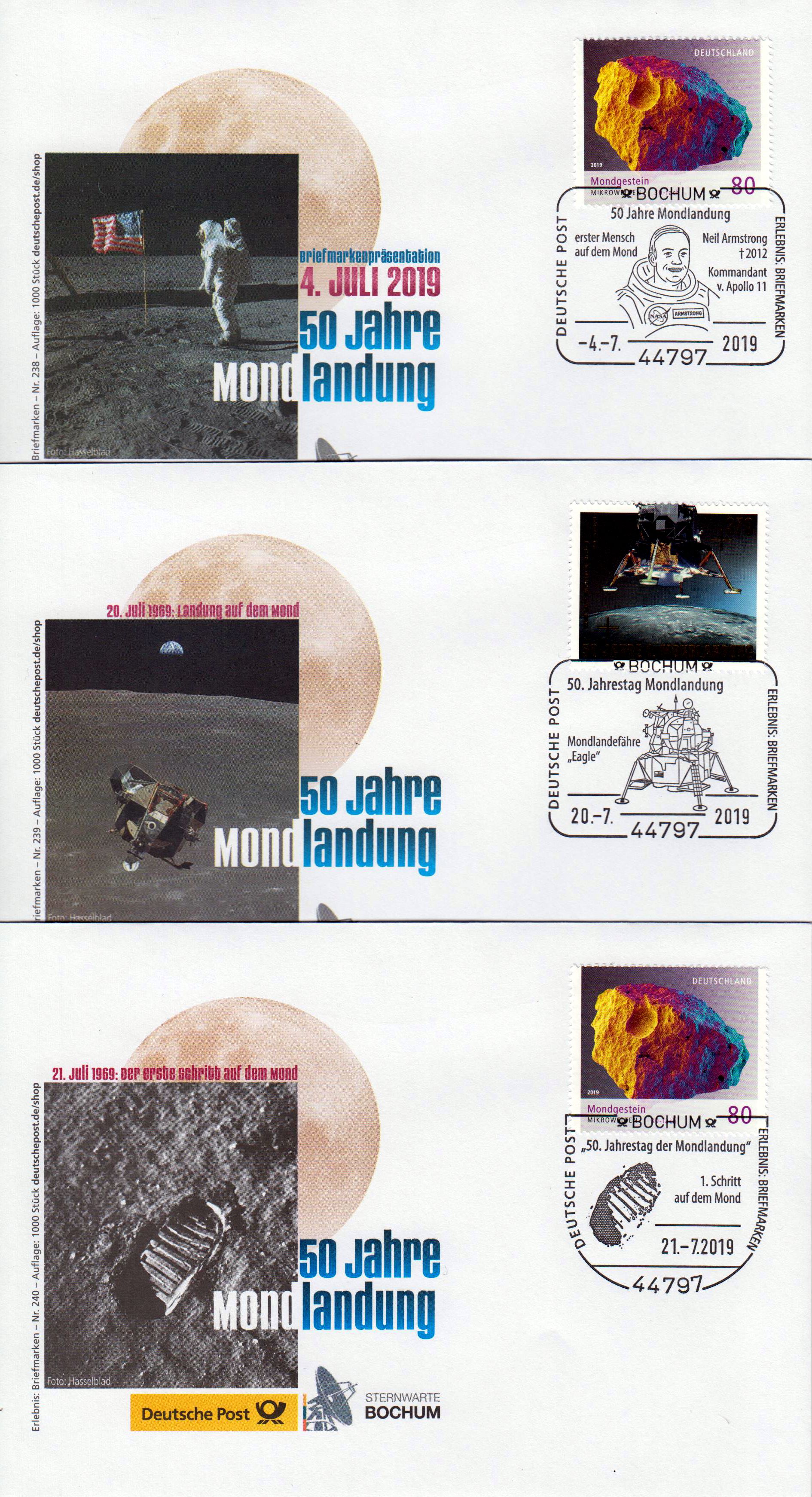 Nr. 239-240: Set "50 Jahre Mondlandung" 2019