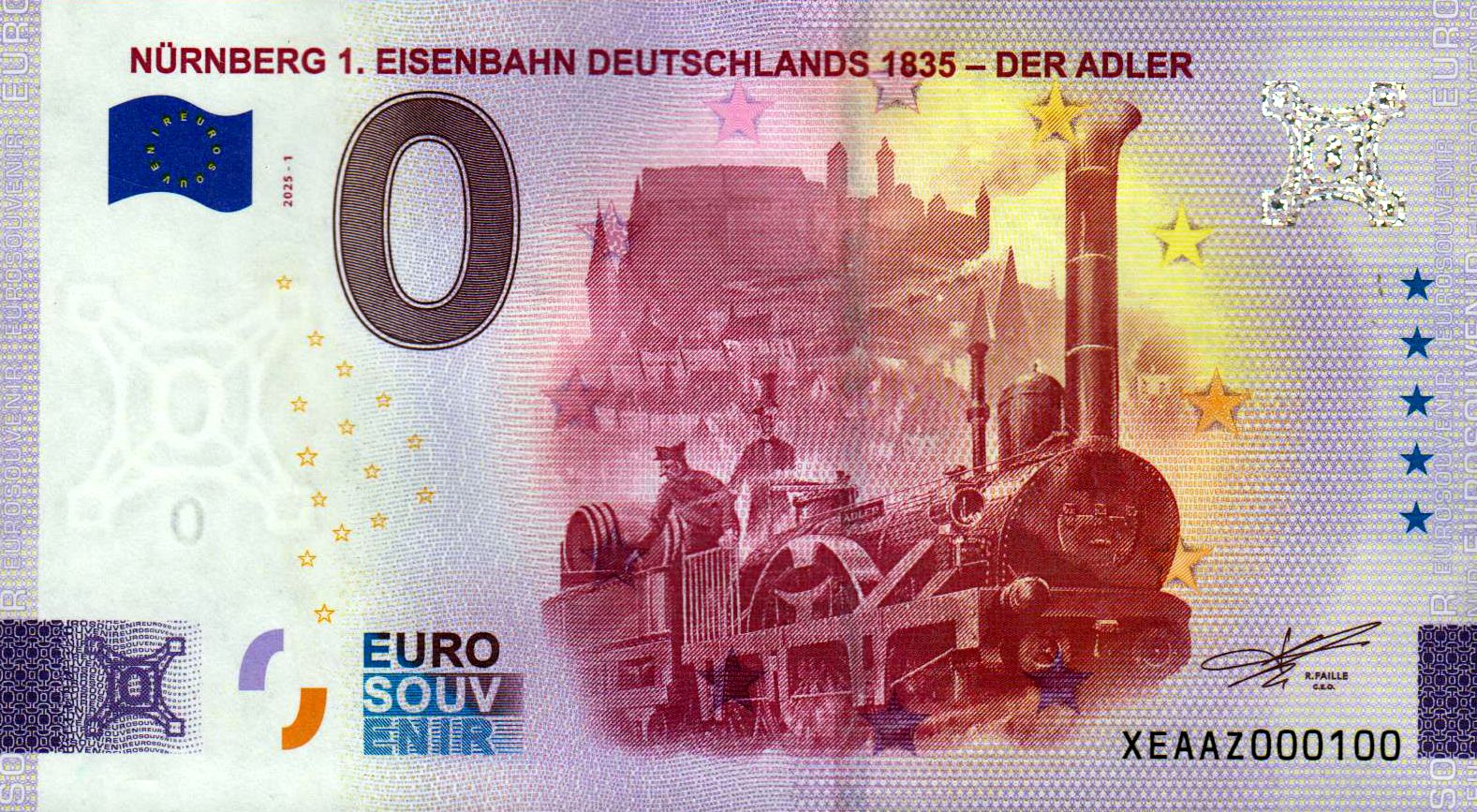 Nürnberg 1. Eisenbahn Deutschlands 1835 -  Der Adler 2025-1