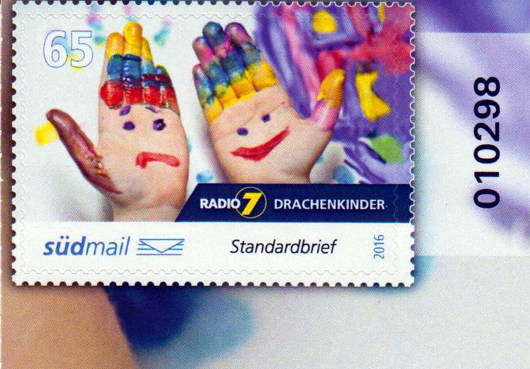 Drachenkinder 2016 sk, Eckrandstück mit schwarzer Bogennummer