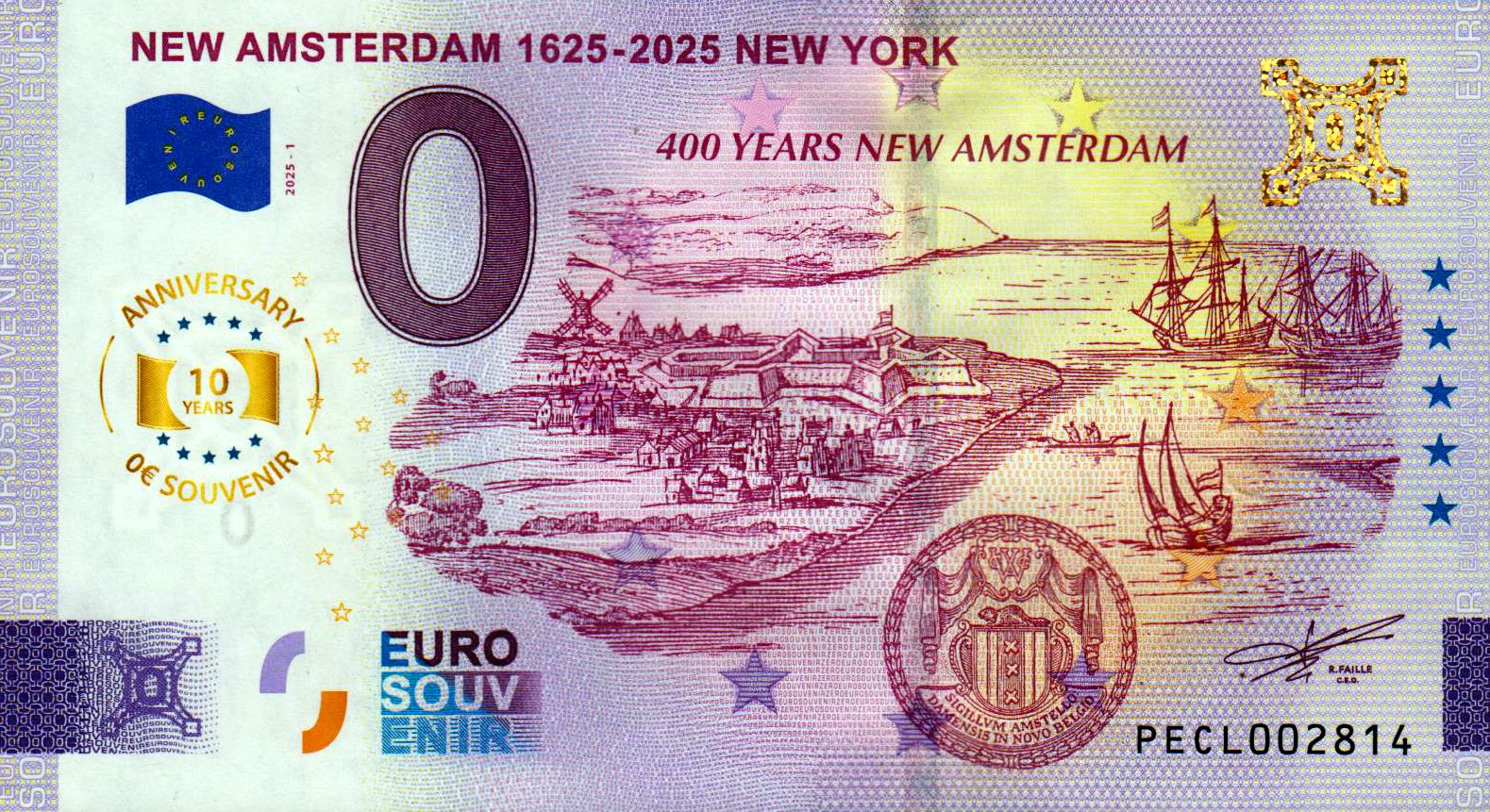 New Amsterdam 1625-2025 New York 2025-1 Anniversary