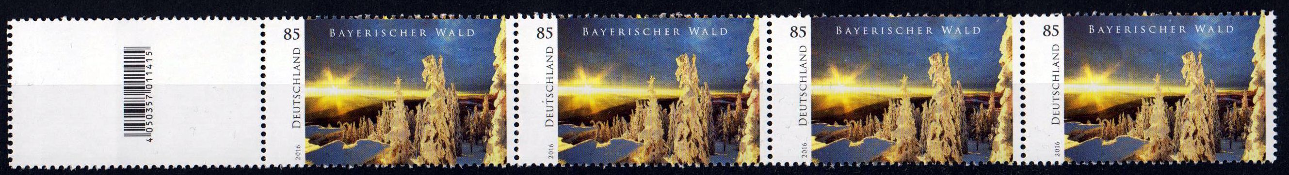 Bayer. Wald ND 2017 5er Streifen Rollenende EAN Code 011415