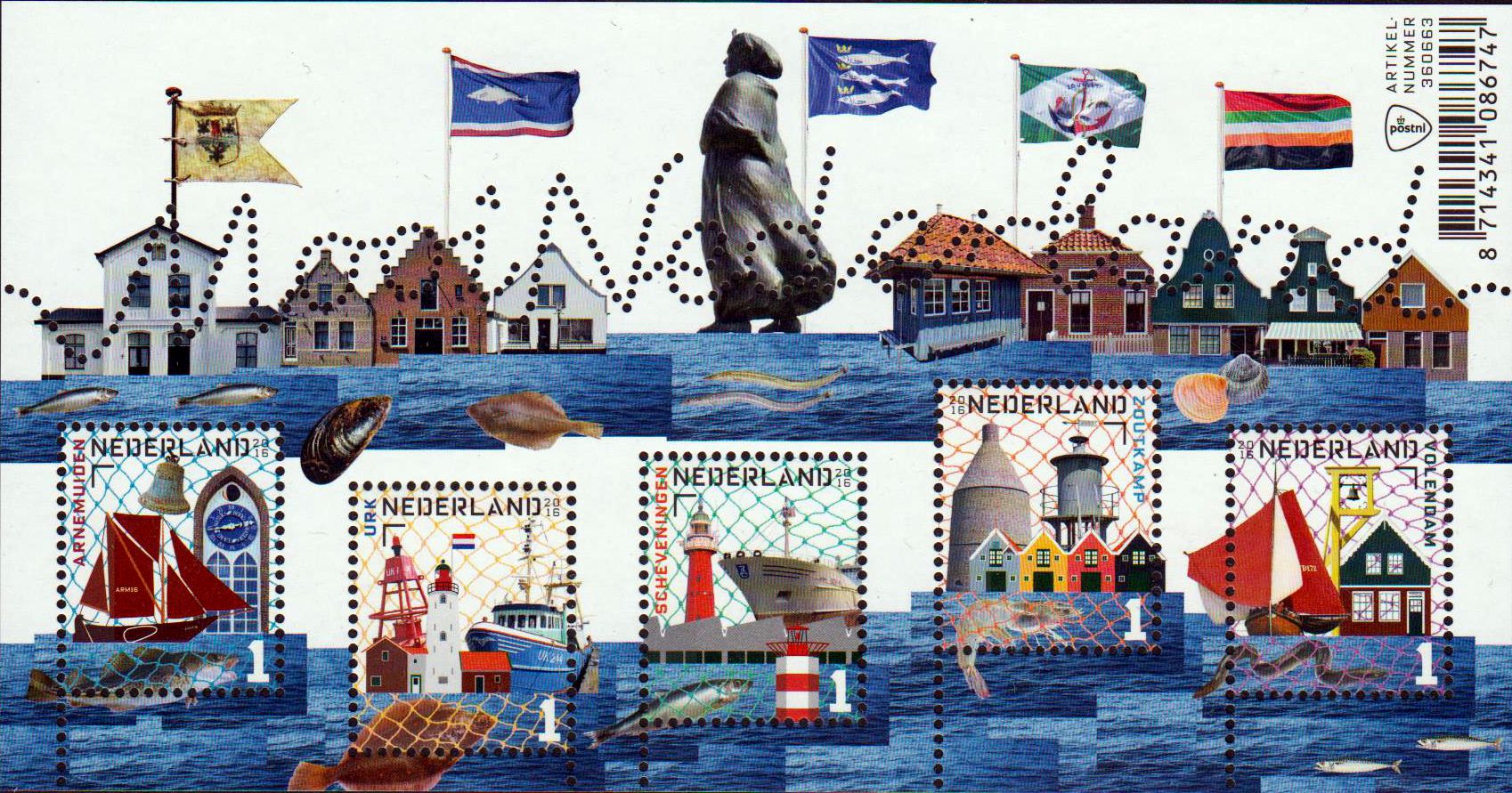 Block: Schönes NL 2016, Leuchttürme,  Fische, Schiffe usw. (P51)