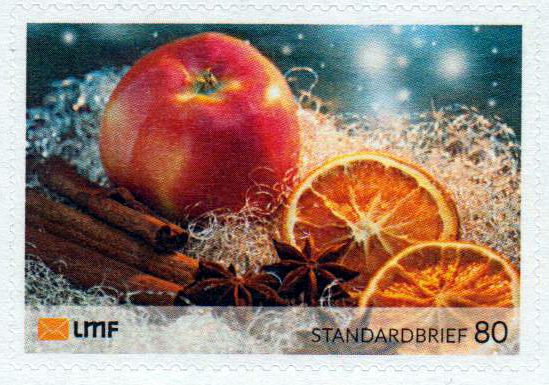 Weihnachten 2022, Apfel, gestempelt