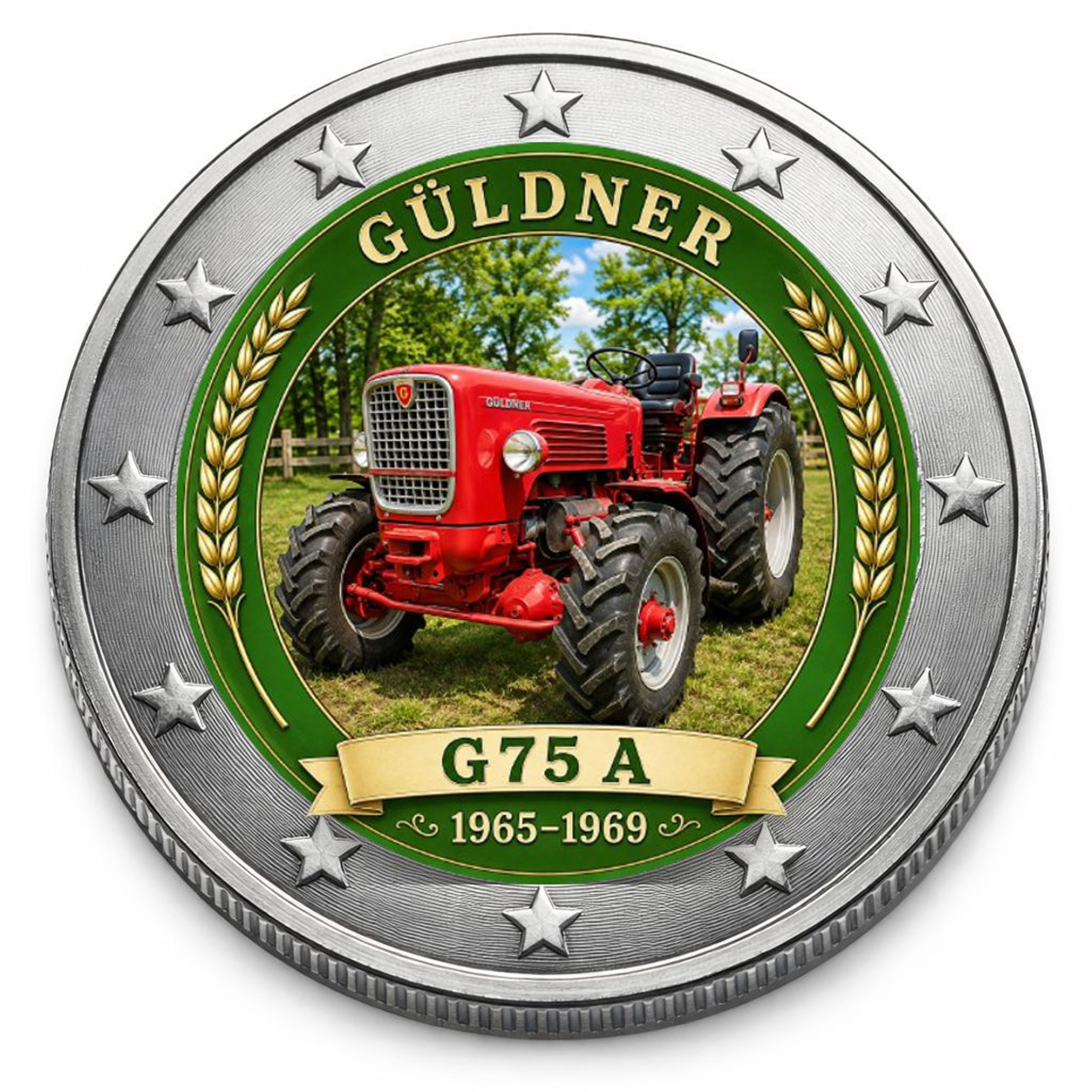 2 Euro Münze coloriert "Traktoren - Güldner G75 A"
