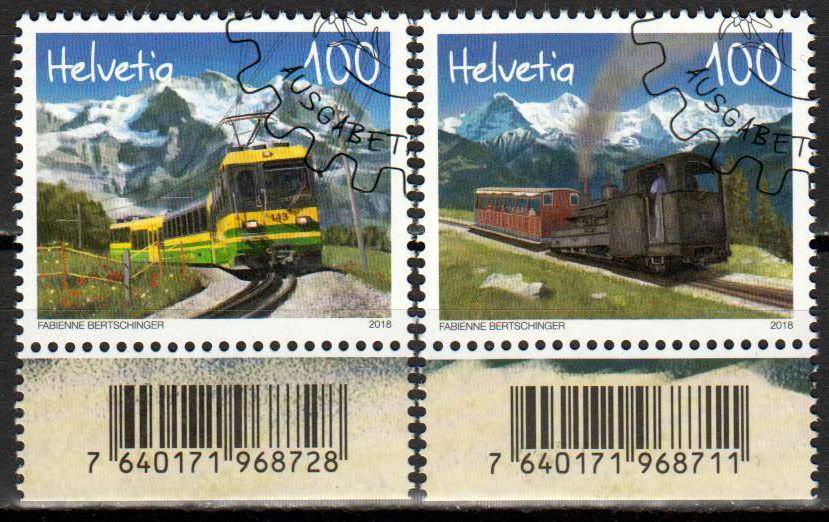 Schynige Platte-Bahn u. Wengernalpbahn, gestempelt