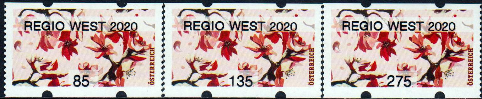 Blühender Zweig 2020, mit Aufdruck "REGIO WEST 2020"