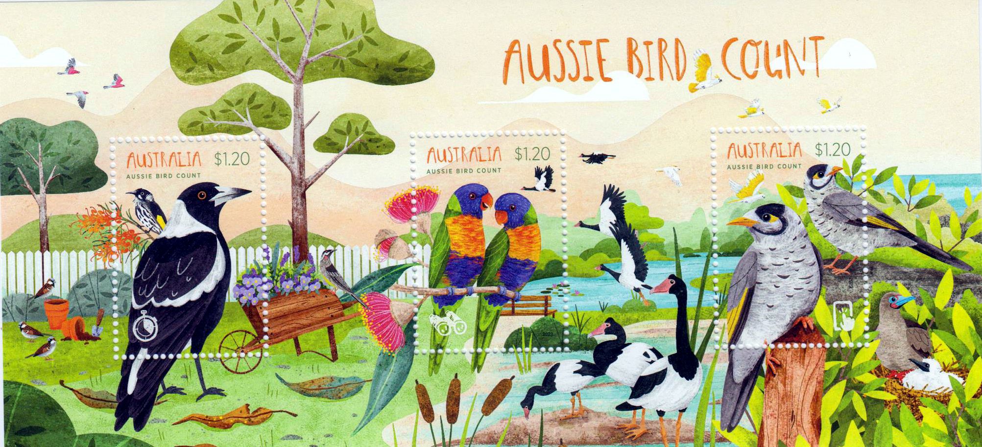 Block: Aussie Vogelzählung 2023, Vögel