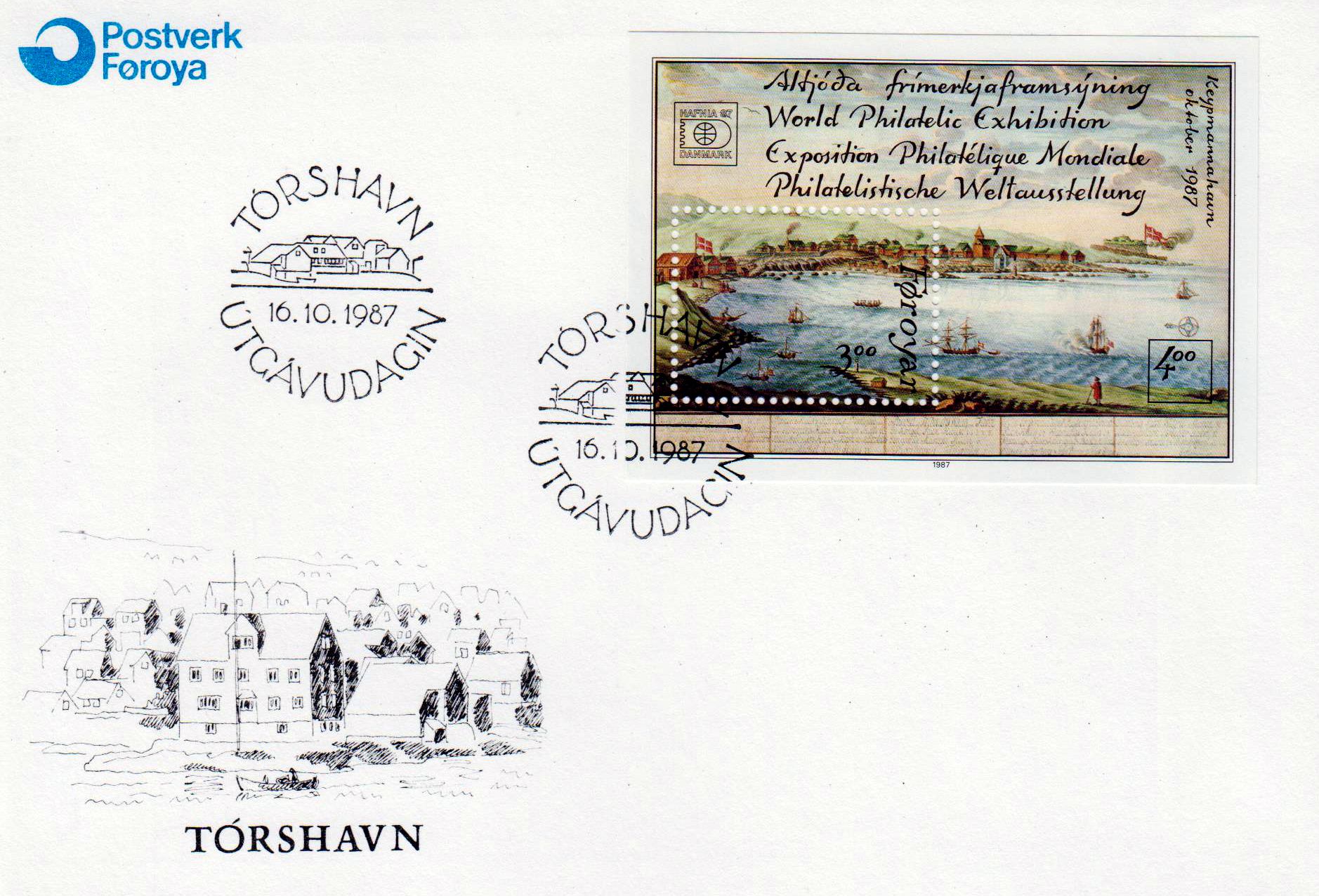 Block: Intern. Briefmarkenausstellung HAFNIA 87, Kopenhagen 1987