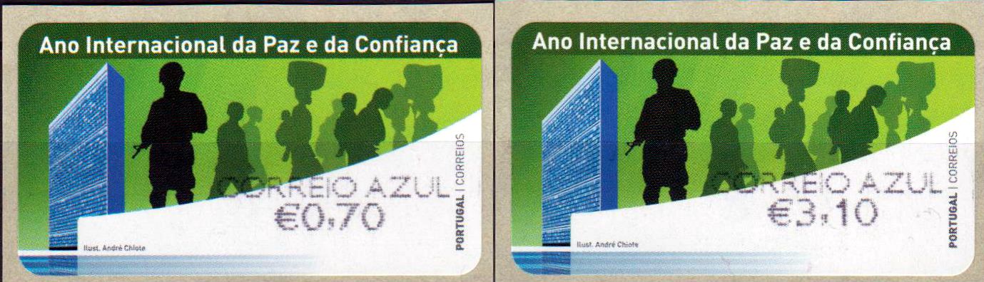Jahr des Friedens 2021, grün, Correio Azul (PT21303)
