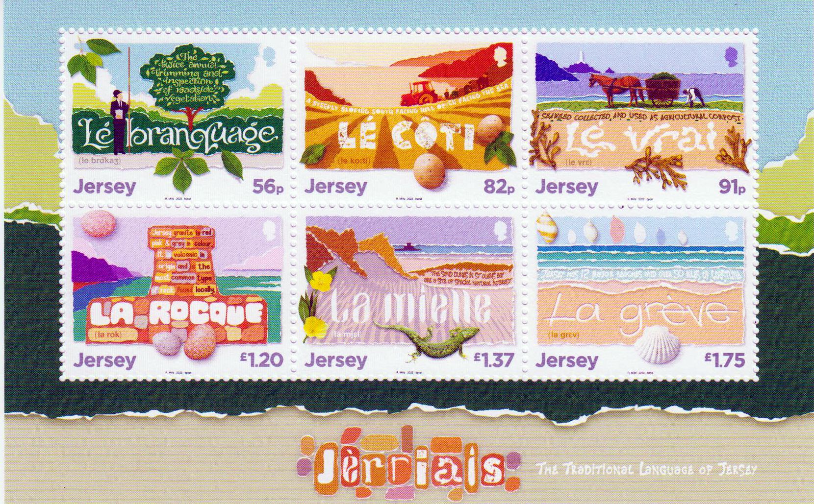 Block: "Jerriais" 2022, 6 Marken