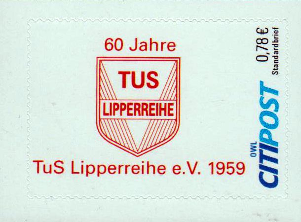 TUS Lipperreihe, Wappen, 60 Jahre, Portoänderung (78ct)