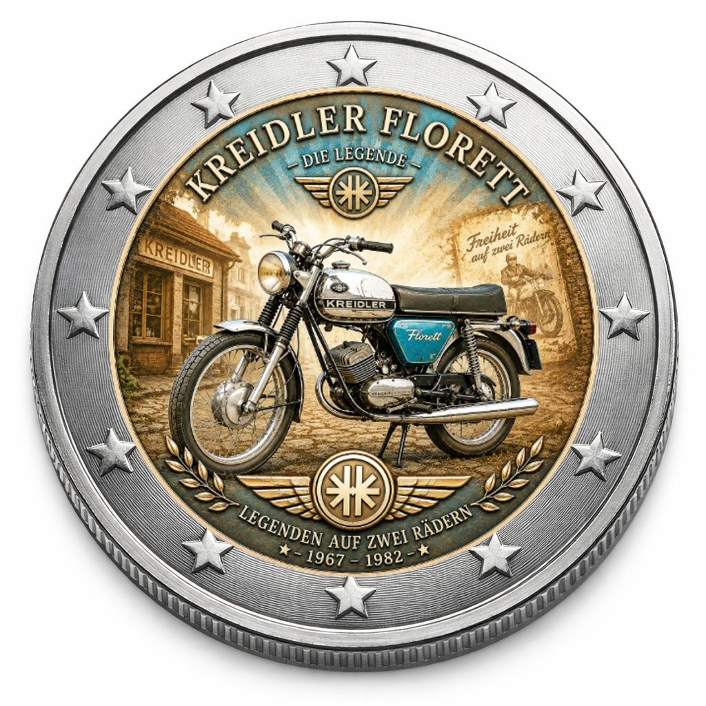 2 Euro Münze coloriert "Kreidler Florett" 2026