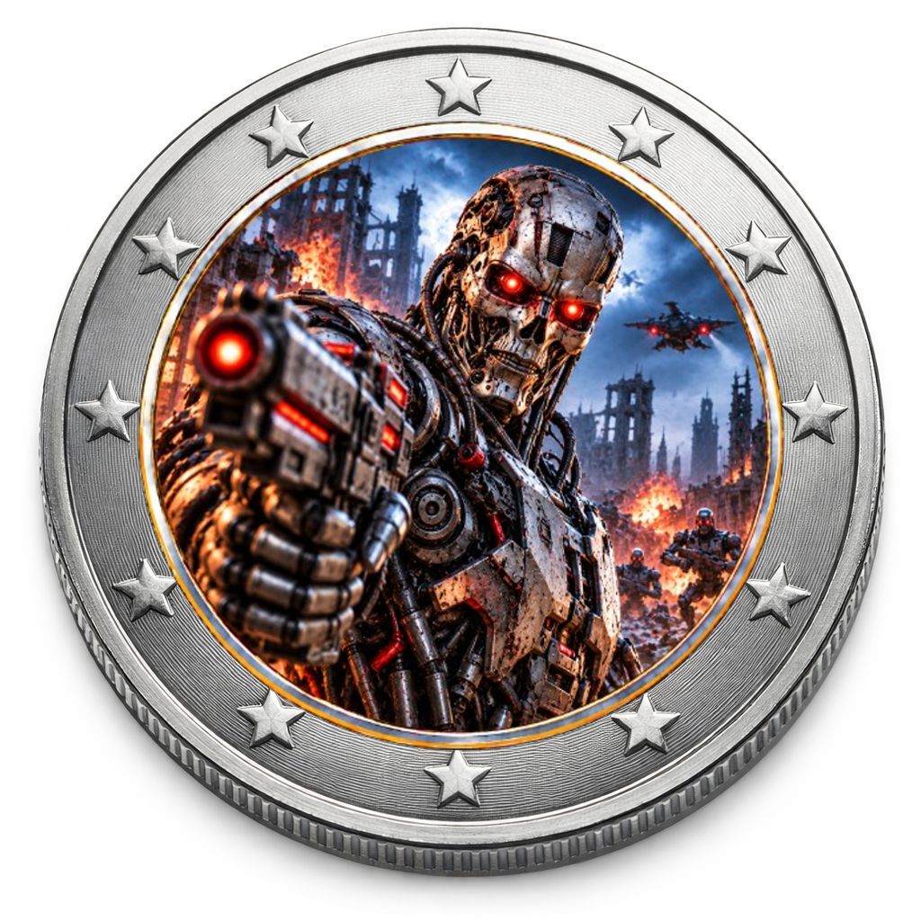 2 Euro Münze coloriert "Dark Legends II -  Cyborg - Terminator" 2026