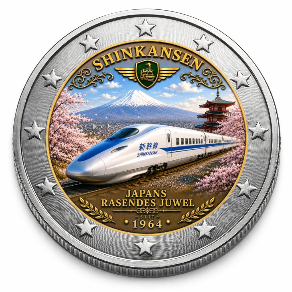 2 Euro Münze coloriert "Shinkansen" 2026