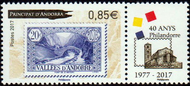 40 Jahre Philandorre 2017, Brücke,  Marke auf Marke