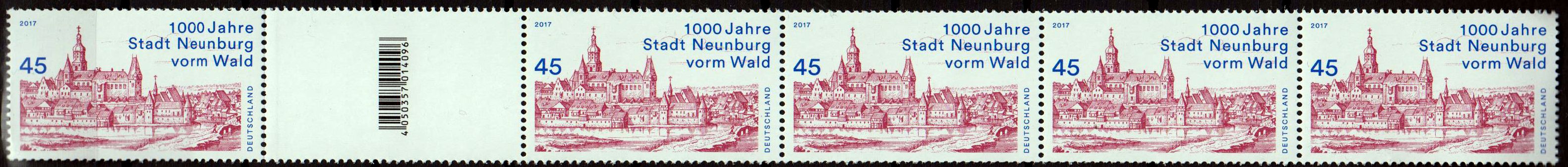 Neunburg vorm Wald 2017 6er Streifen Rollenübergang EAN Code 014096