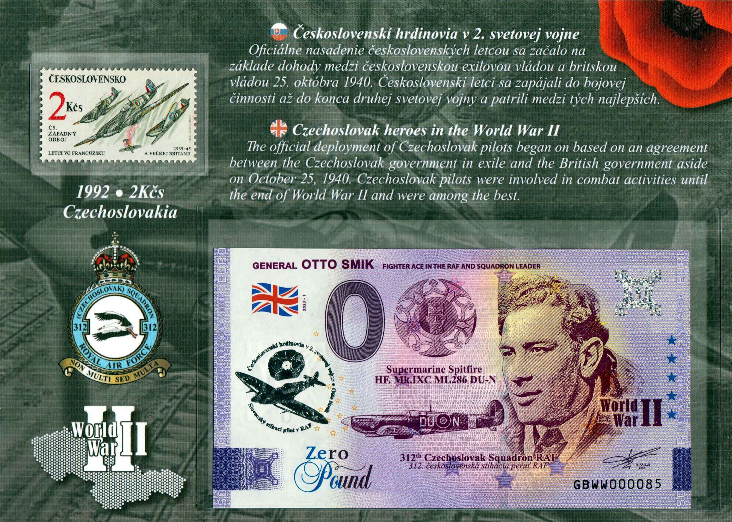 General Otto Smik 2023-1 mit Silber- Aufdruck inkl. Folder