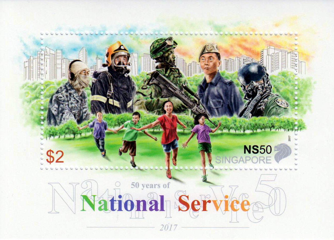 Block: National Service 2017, Soldaten, Kinder, Collector`s Sheet,