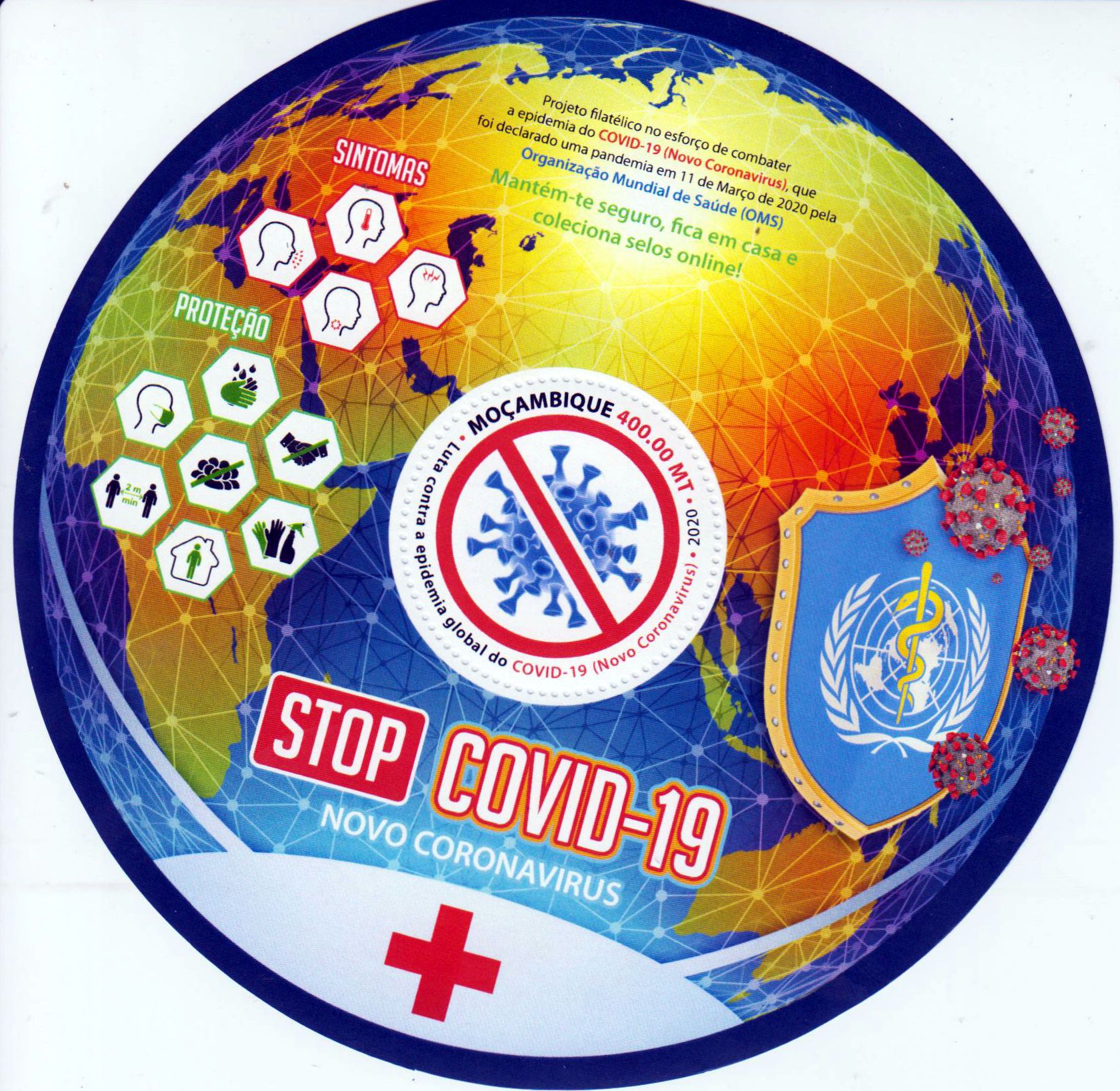 Block: Stop COVID-19 2020, runde Marken