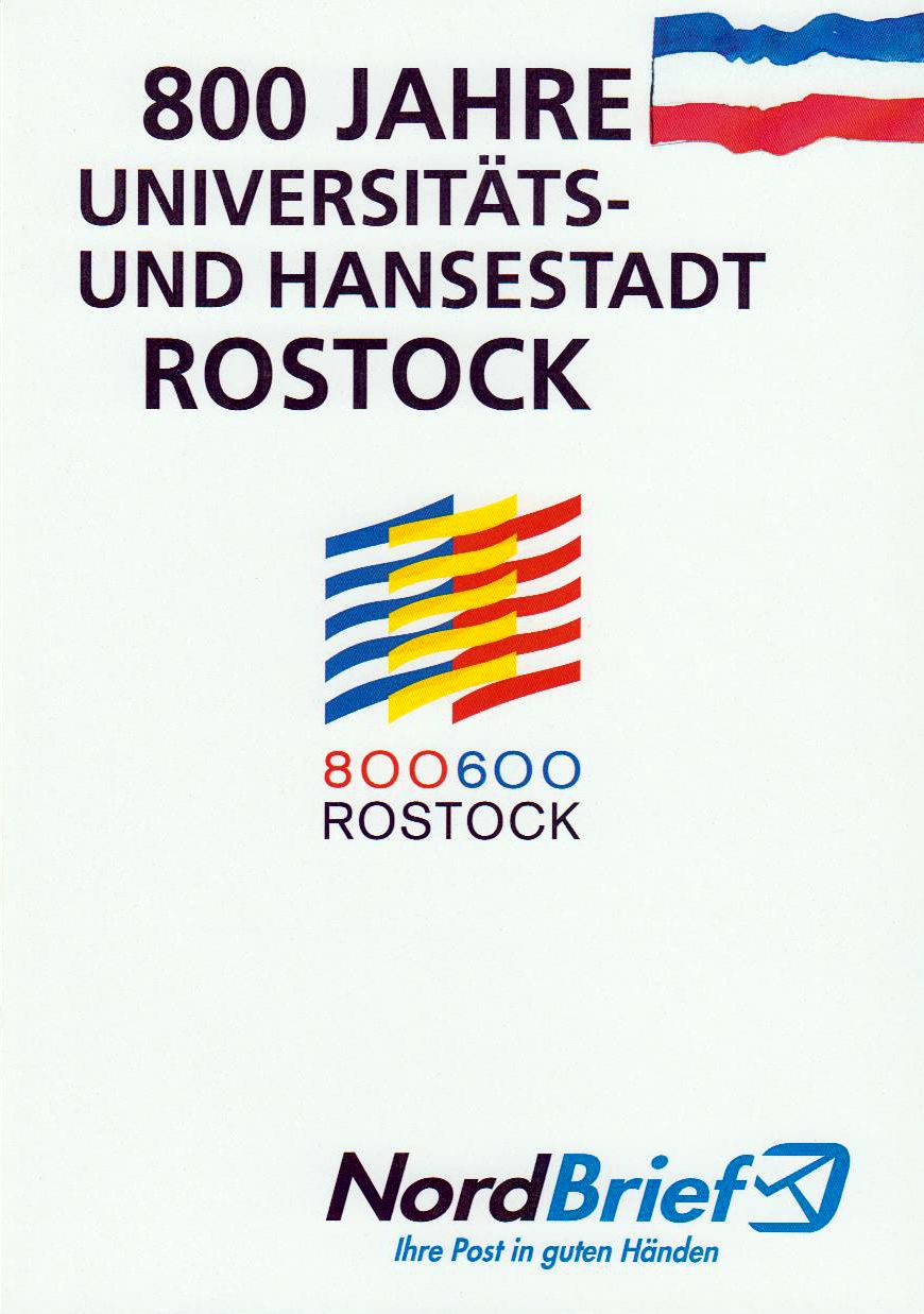 Offizielle Klappkarte "800 Jahre Rostock"