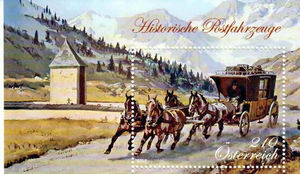 Block: Historische Postkutsche, Pferde