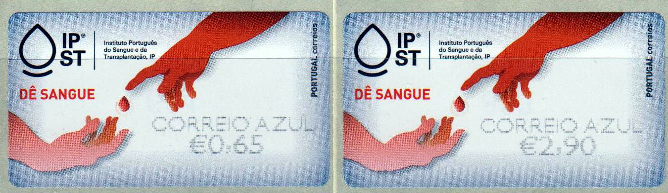 Blut Spenden 2019, Hände, mit Aufdruck "Correio Azul" (PT19103)