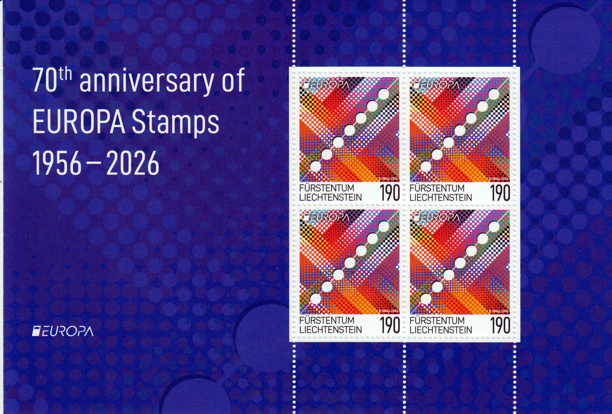 Block: Europa 2026, 70 Jahre Europa Briefmarken