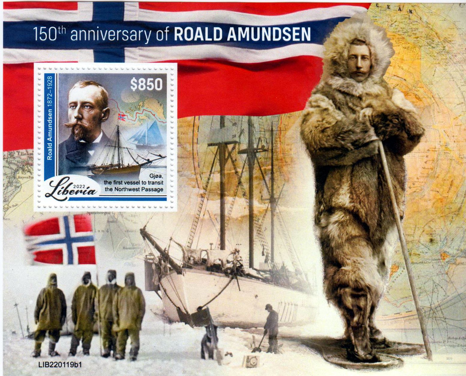 Block: 150. Geburtstag Roald Amundsen 2022