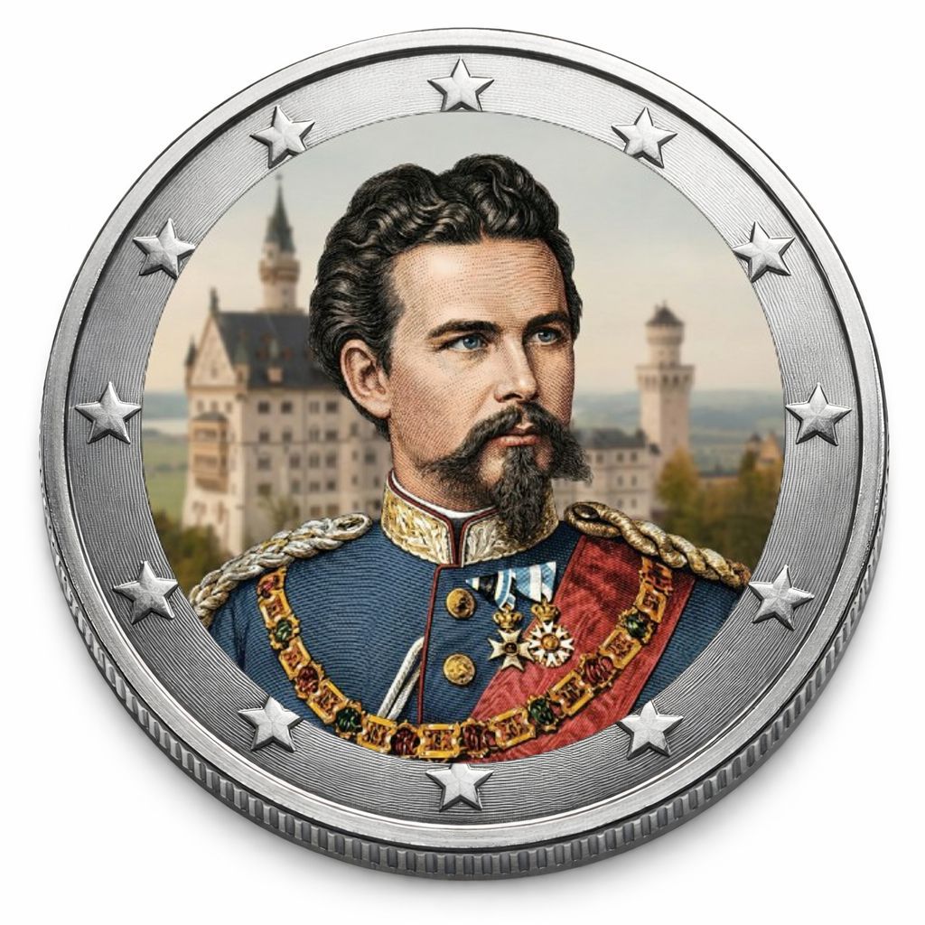 2 Euro Münze coloriert "König Ludwig II." 2026