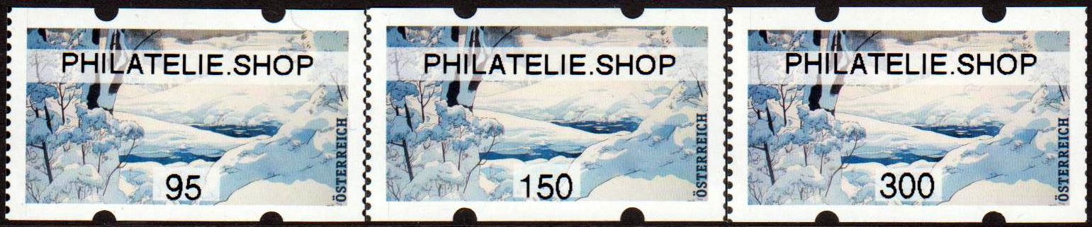 Weihnachten 2023, Winterlandschaft mit Aufdruck "Philatelie.Shop"