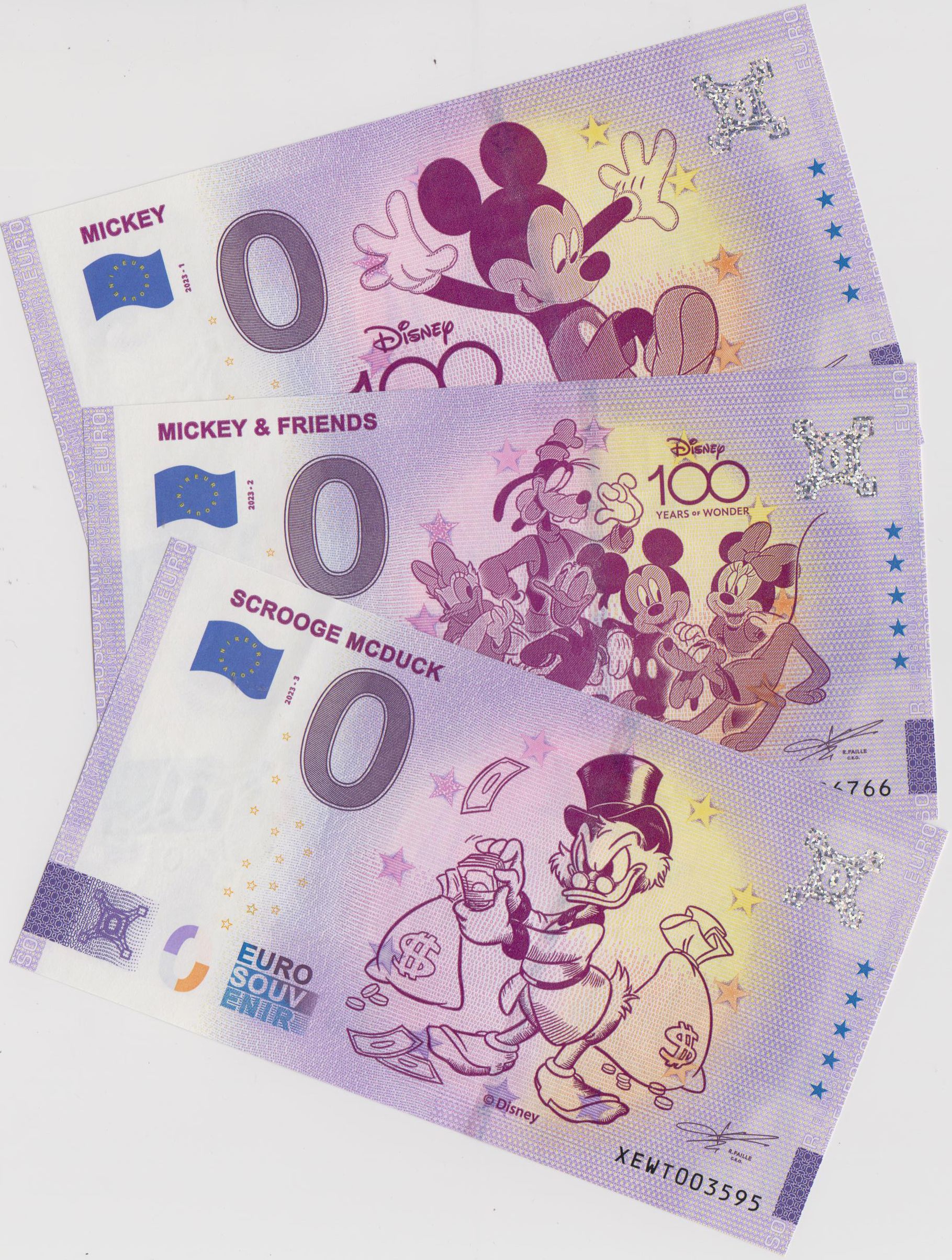 Disney-Set "Mickey 2023-1", "Mickey & Friends 2023-2" und "Scrooge McDuck 2023-3"