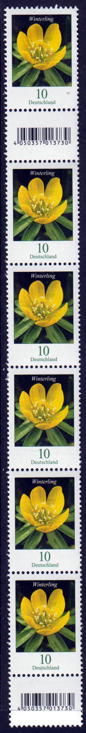 Dauer Winterling 2017  6er Streifen Rollenübergang EAN Code 013730