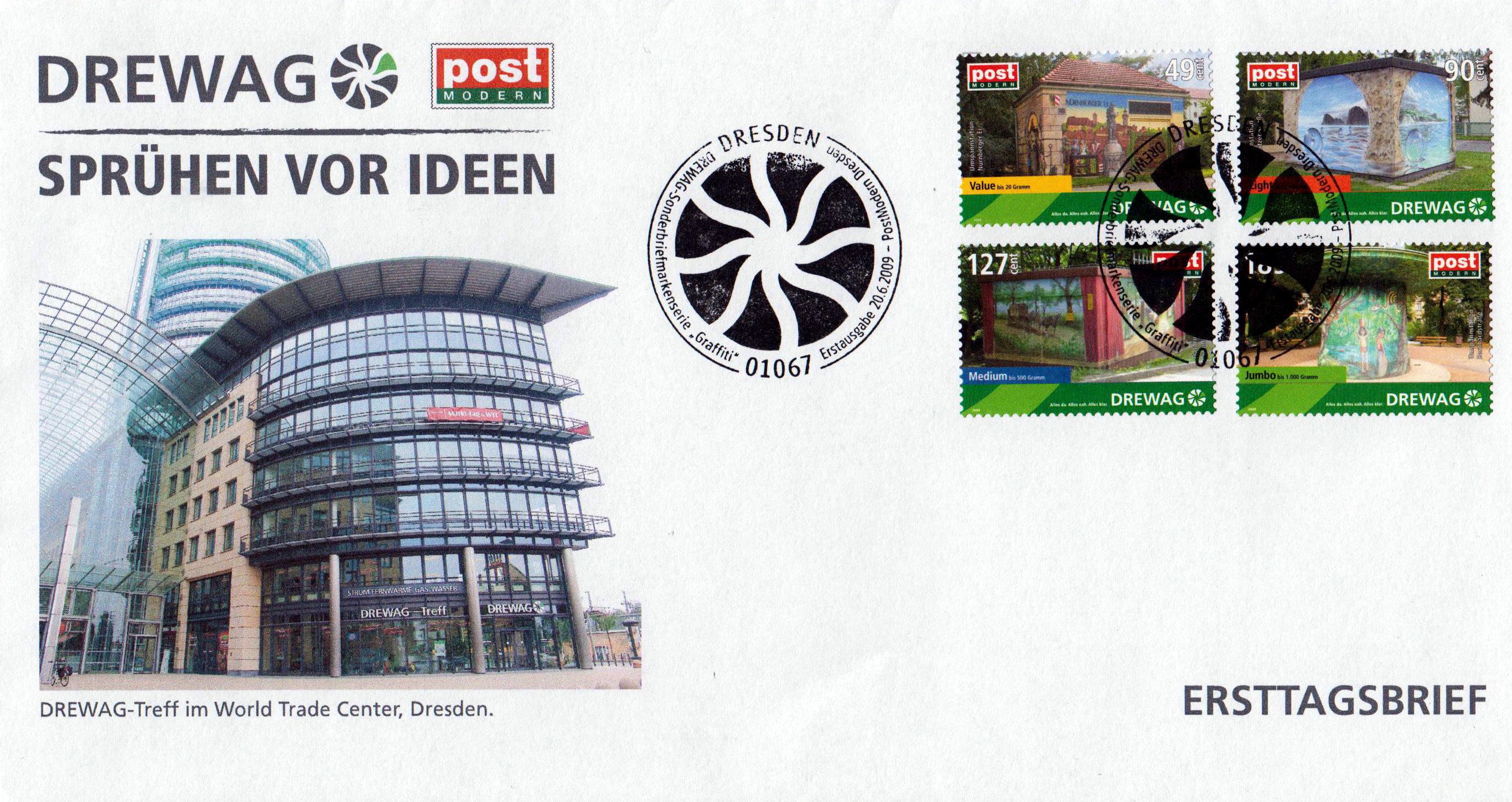offizieller Ersttagsbrief "DREWAG 2009"
