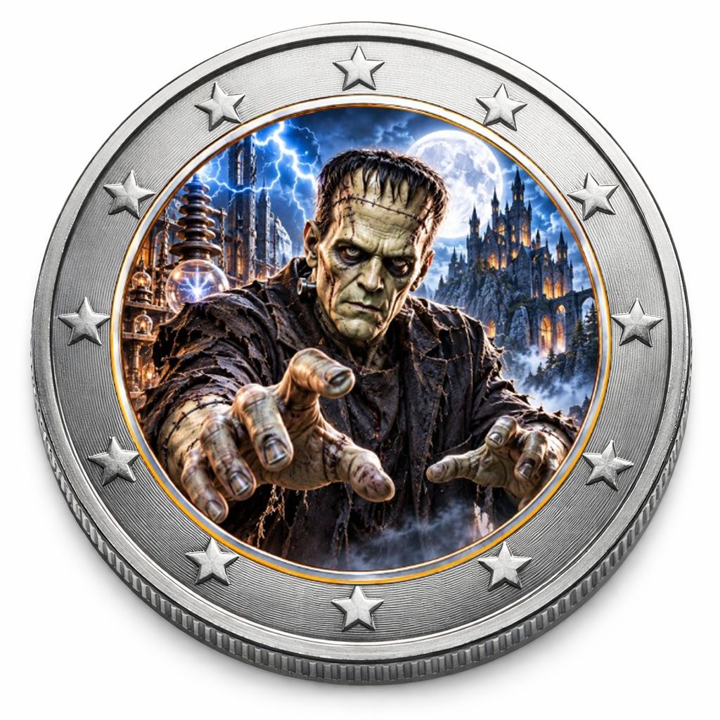 2 Euro Münze coloriert "Dark Legends II -  Frankenstein" 2026