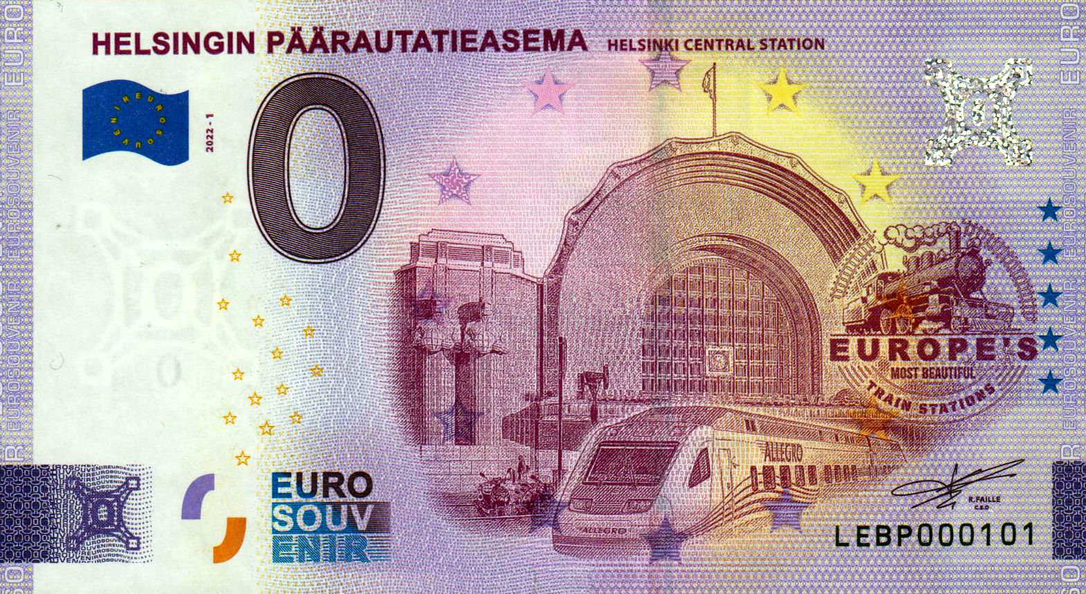 Helsingin Päärautatieasema - Helsinki Central Station 2022-1 (dritter Schein der Bahnhof-Serie)