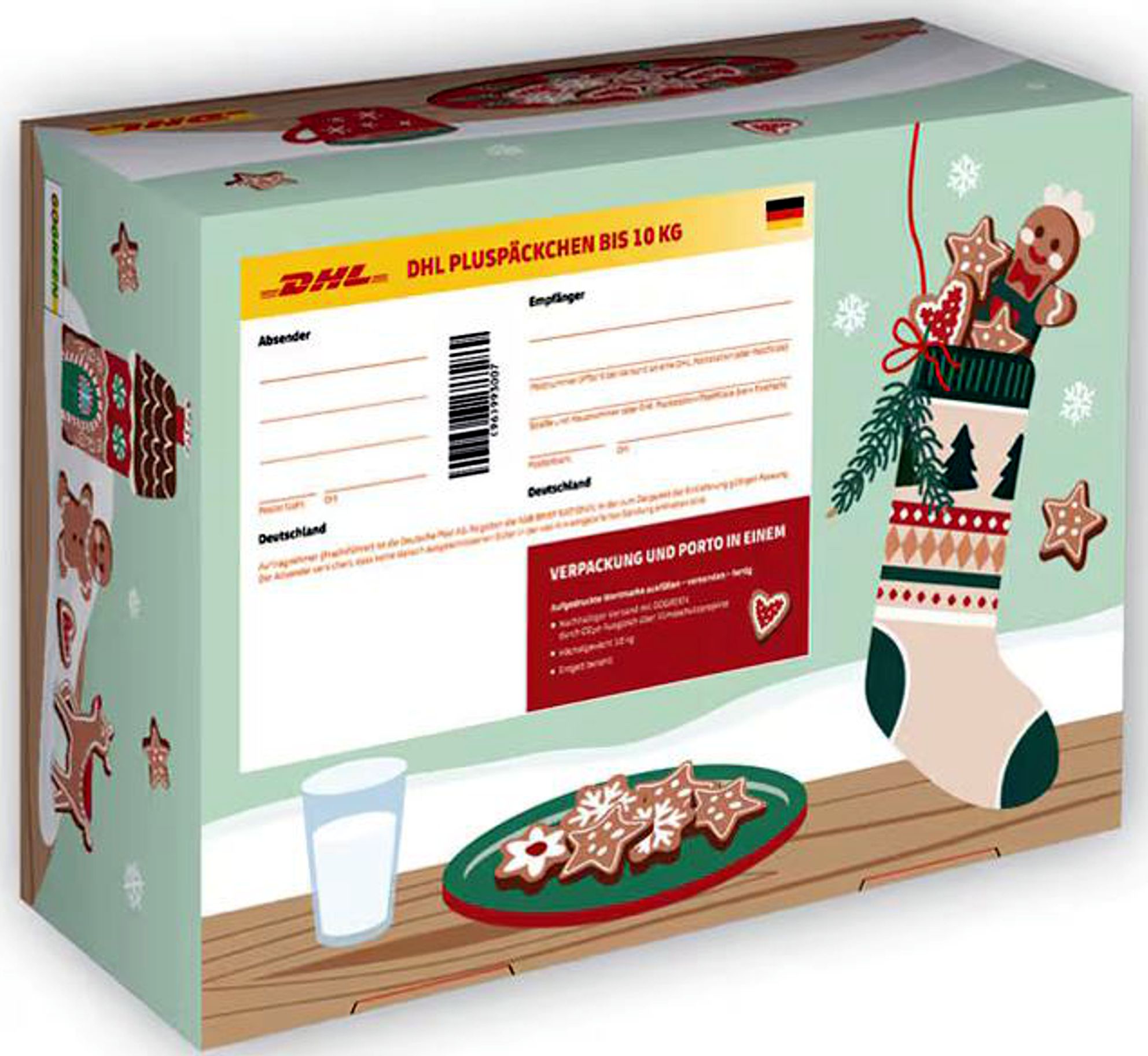 Pluspäckchen "S" Weihnachten 2024, eingearbeitet in Kartonage bis 10 Kg