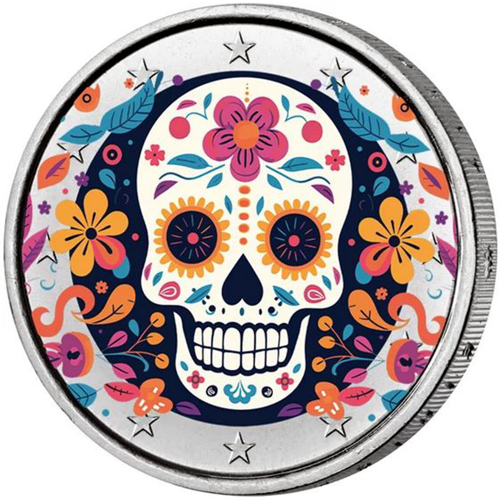 2 Euro Münze coloriert "Dia de los Muertos" 2025