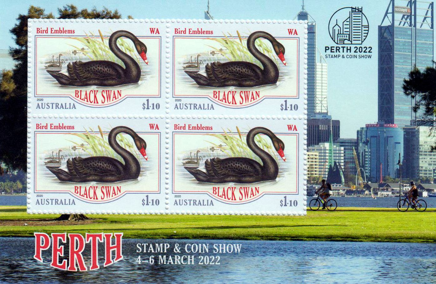 Block: Briefmarkenausstellung Perth 2022, Schwäne
