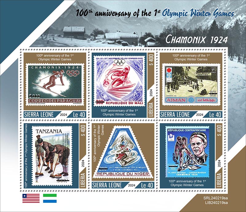 100 Jahre erste Oly. Spiele Chamonix 1924, Marke auf Marke 2024