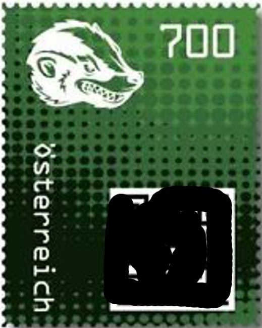 Crypto Stamp 2.0, Dachs 2020, digitale Marke in Farbe GRÜN, gestempelt