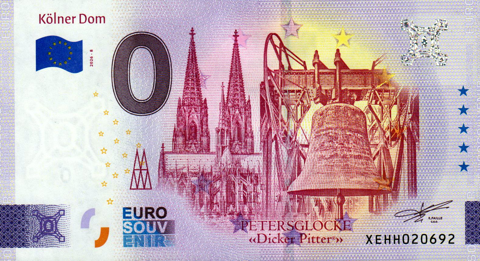 Kölner Dom - Petersglocke "Dicker Pitter" 2026-8, Silber