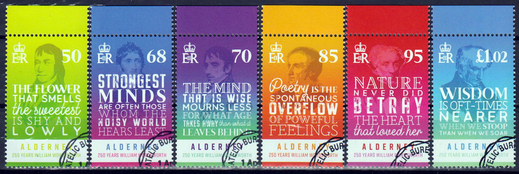 250. Geburtstag William Wordsworth 2020, Dichter, gestempelt