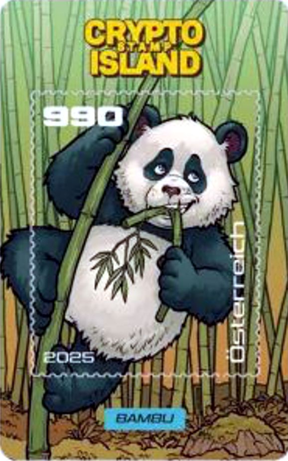 Block: Crypto Stamp Island 2025, Bambu, Farbe BLAU