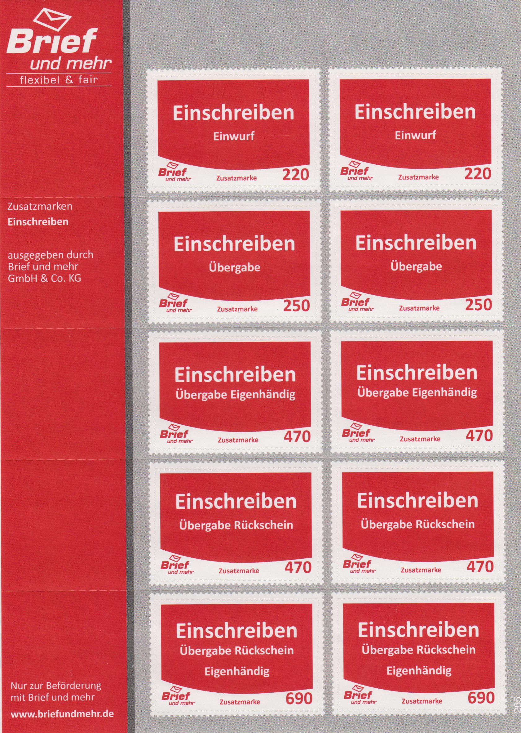 Einschreibmarken 2019 sk