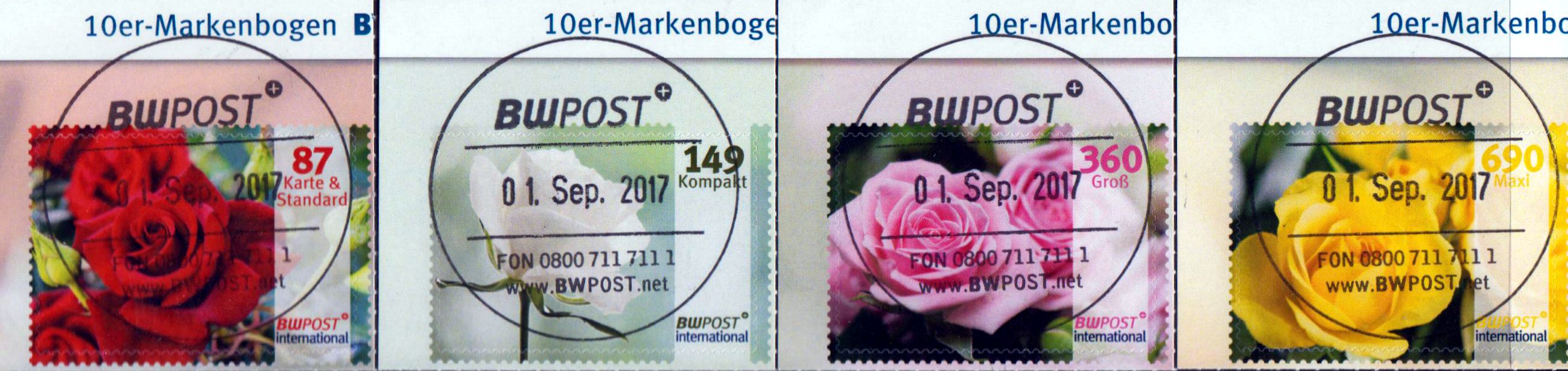 Rosen international, gestempelt