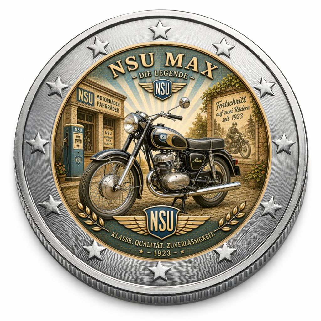 2 Euro Münze coloriert "NSU Max" 2026