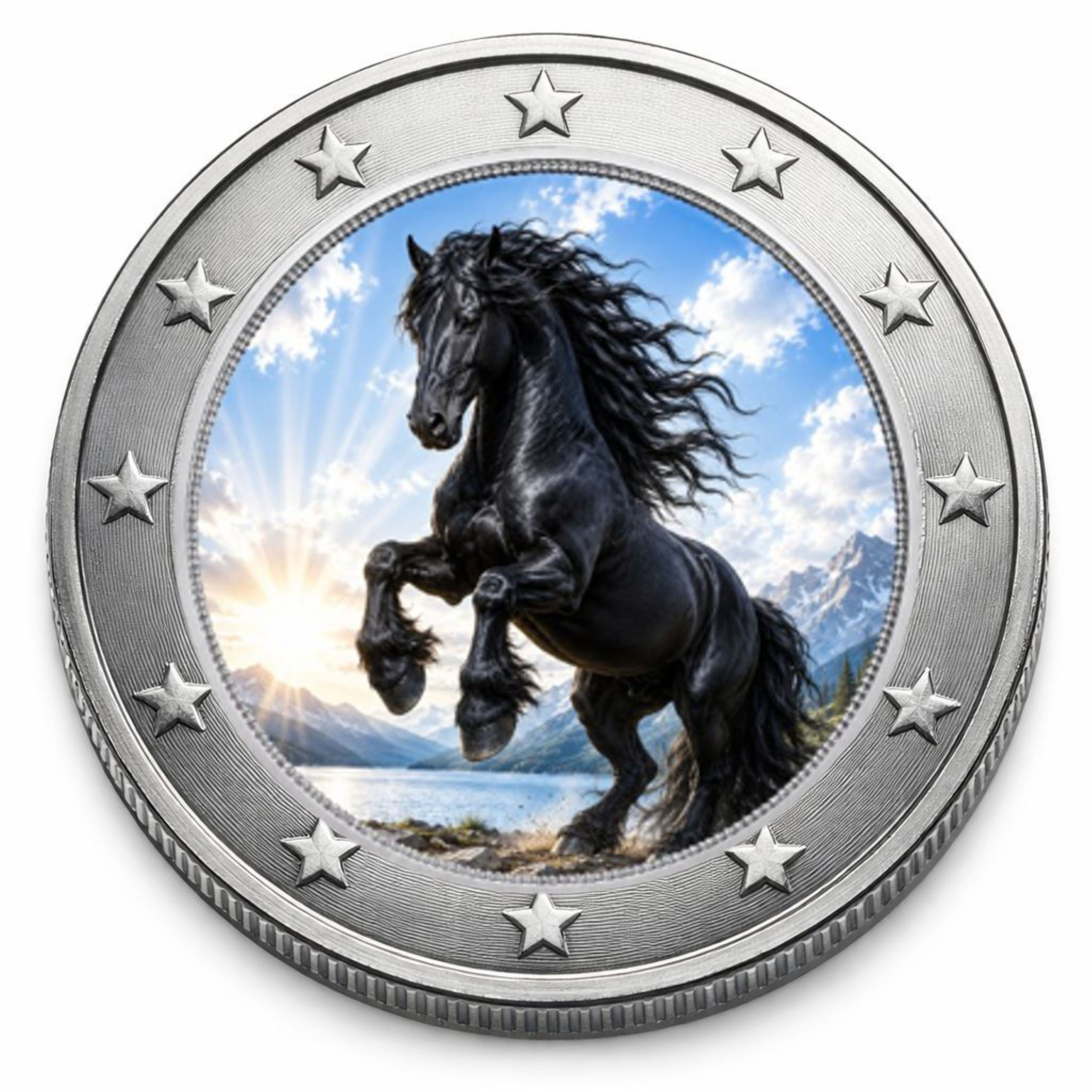 2 Euro Münze coloriert "Haustiere 2026, Pferd" 2026