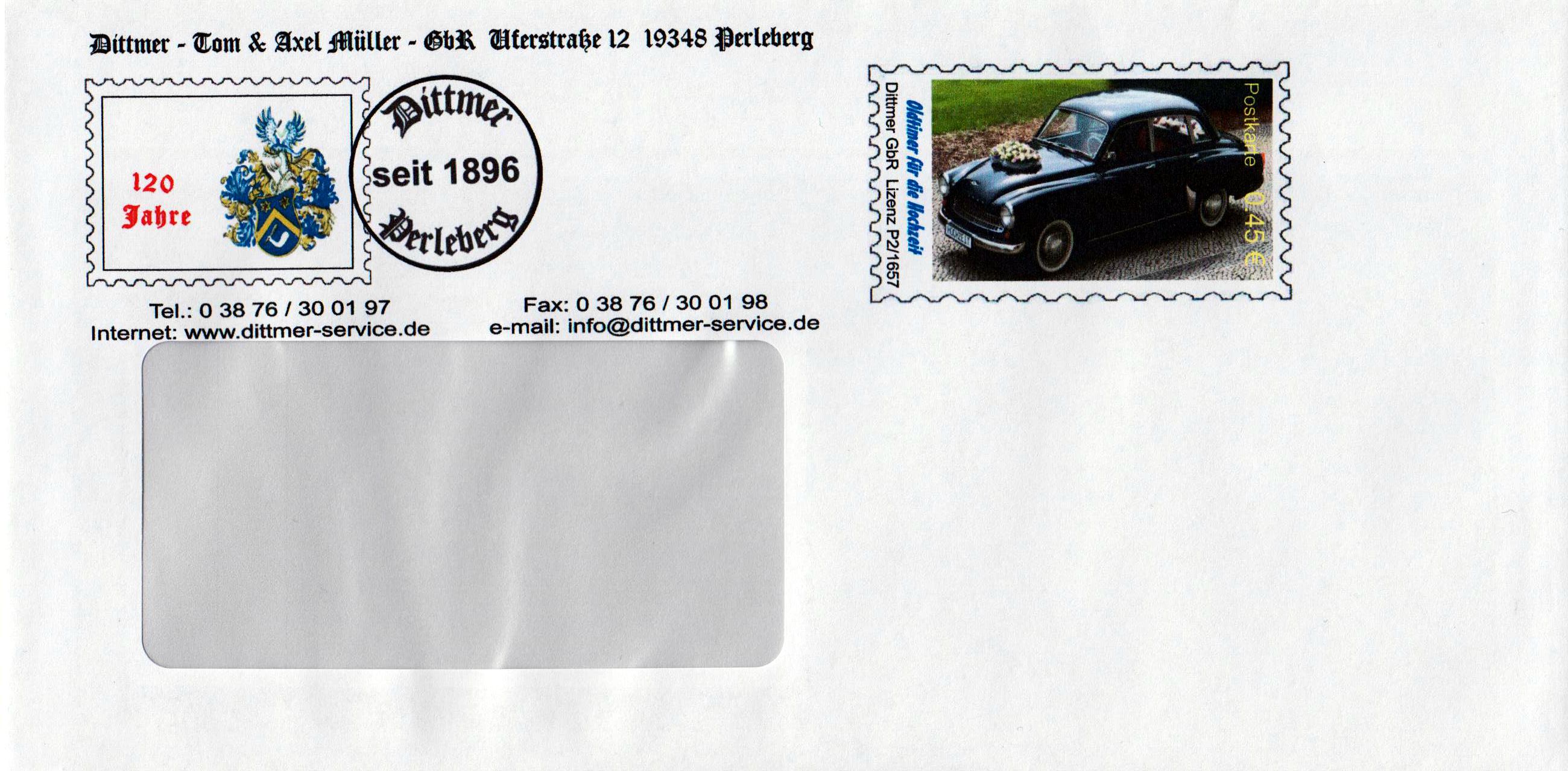 Oldtimer 2018, DIN lang Kuvert mit Fenster